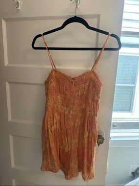 Free People Orange Tie-Dye Romper